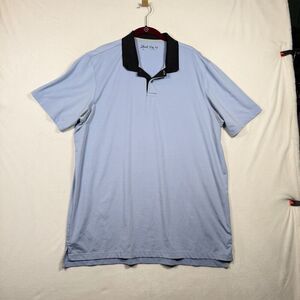 Short Par 4 x Greyson Polo Mens XL Blue Contrast Collar Golf Performance Shirt